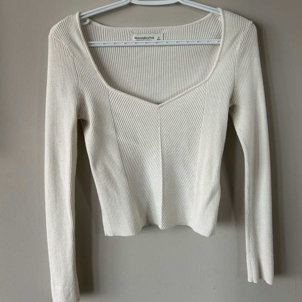 Abercrombie & Fitch Soft Cream Ribbed Top
